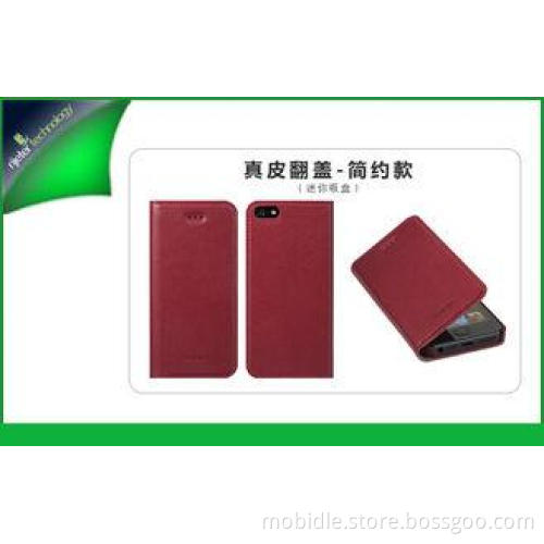 Rose Red IPhone 5s Genuine Leather Flip Wallet Case Cover W